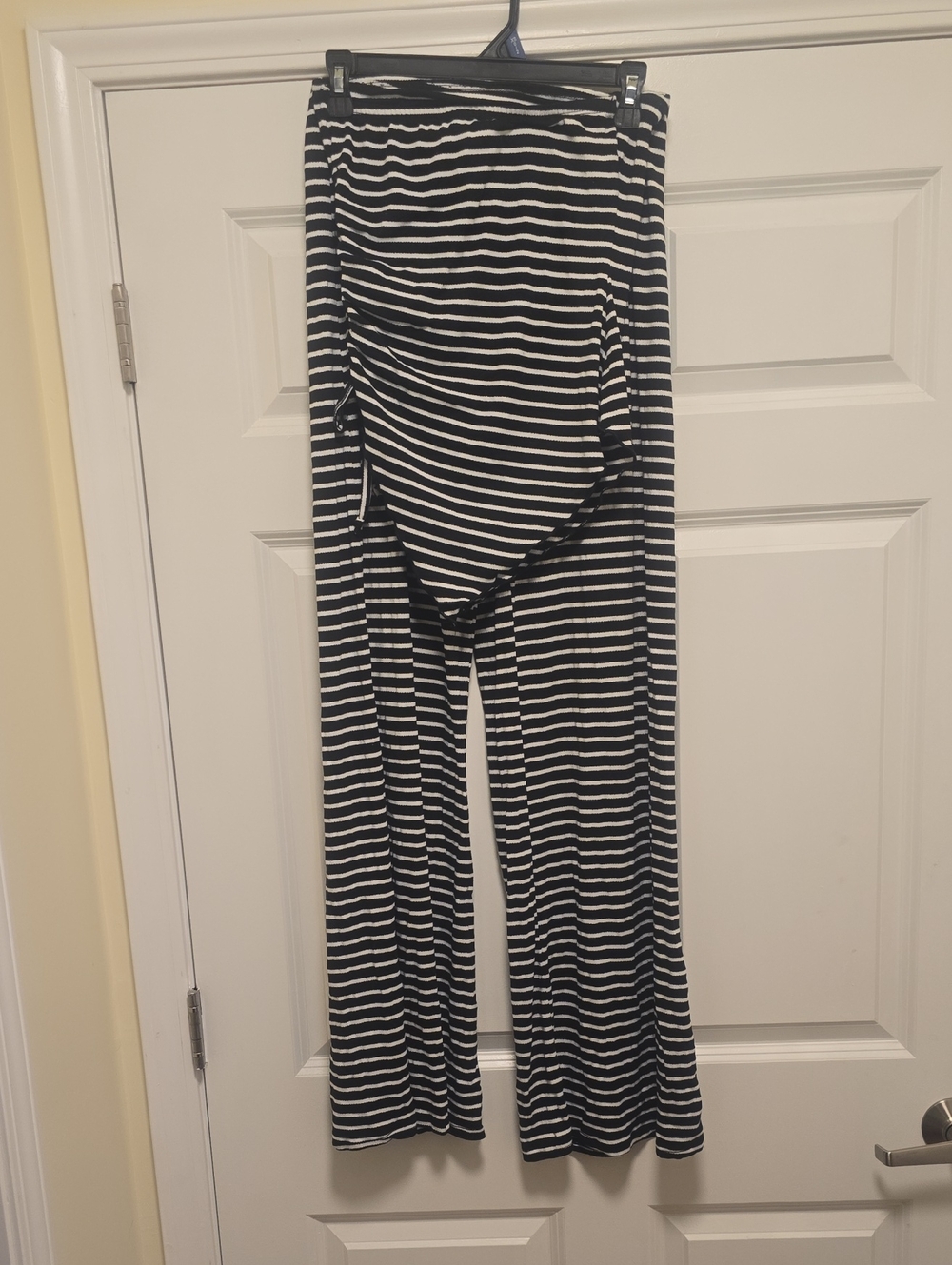 Striped Black & White Wide-Leg 2 Piece